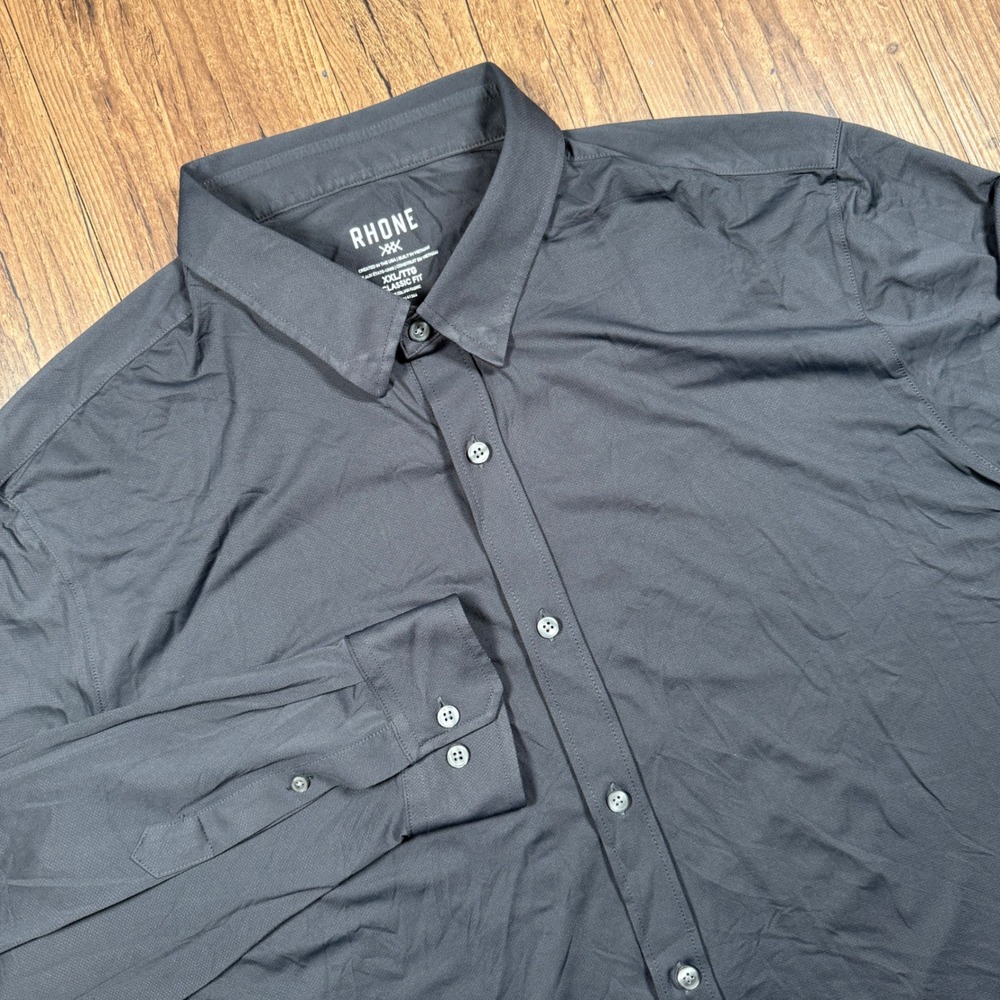 Rhone Commuter Shirt Mens XXL Black Classic Fit Button Down Long Sleeve